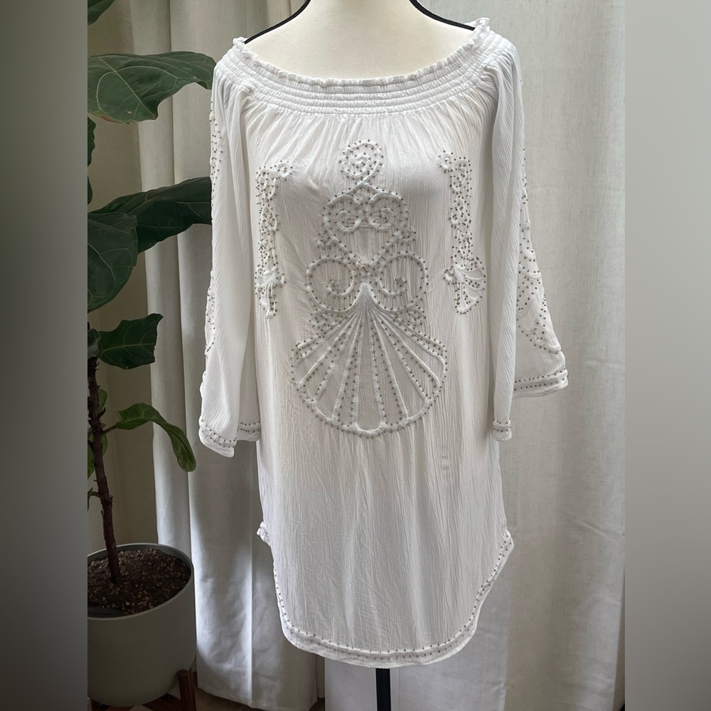 Lilly Pulitzer White Beaded Top